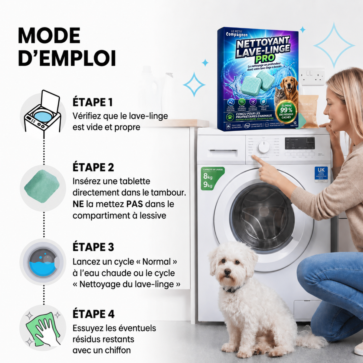 Nettoyant Professionnel pour Machine à Laver