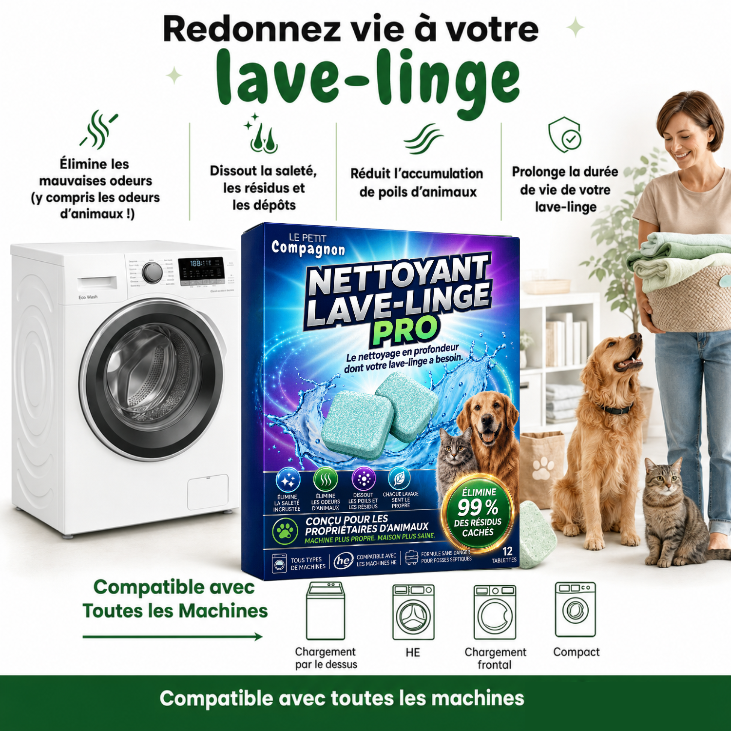 Nettoyant Professionnel pour Machine à Laver